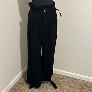 Express Black Wide Leg Pants with Belt